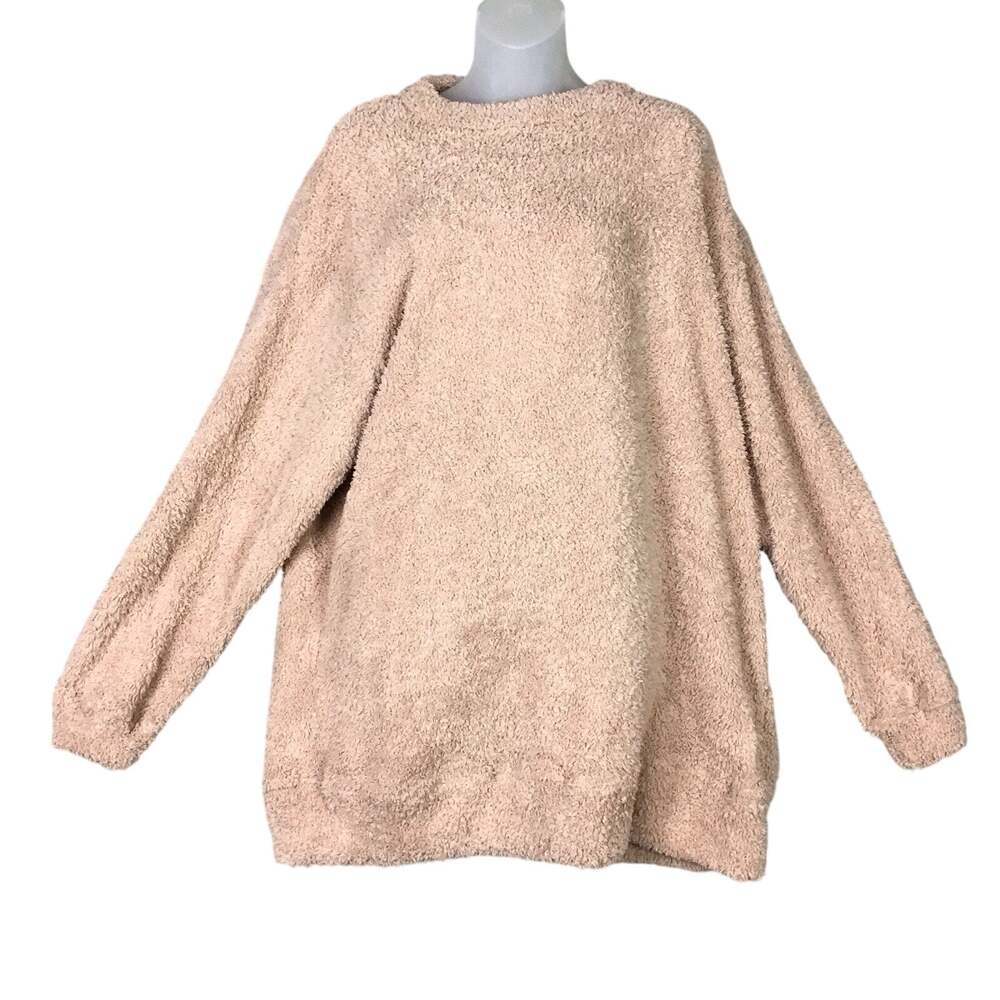BP Women’s Medium Blush Pink Teddy Sweater Oversized Long Sleeve Tunic